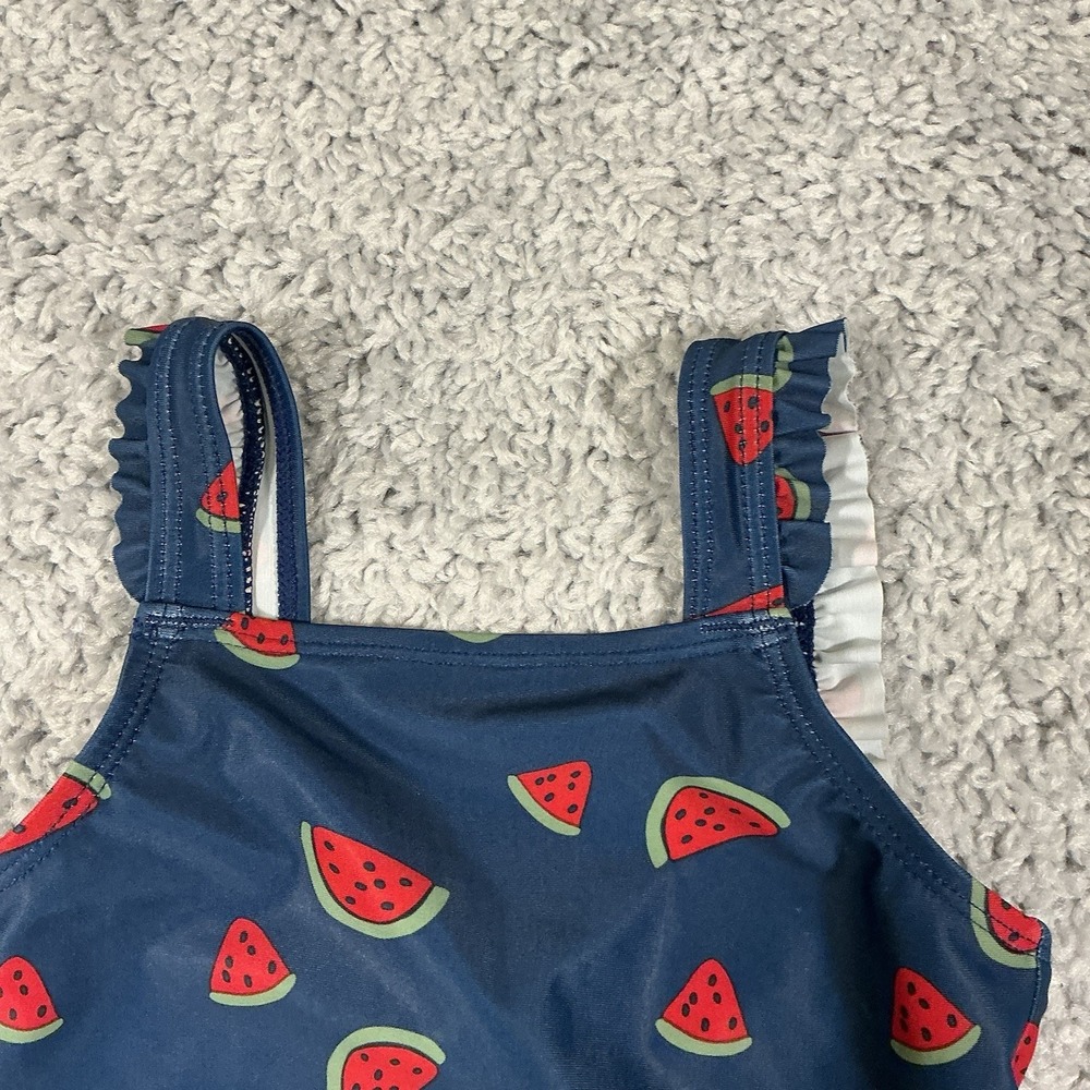 Carter's Baby Girls One Piece Swimsuit‎ Size 4T Blue Watermelon Print Pre-Owned - Picture 5 of 9